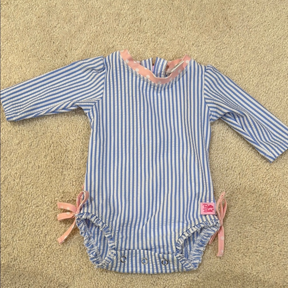 Blue and White Striped Baby swimsuit